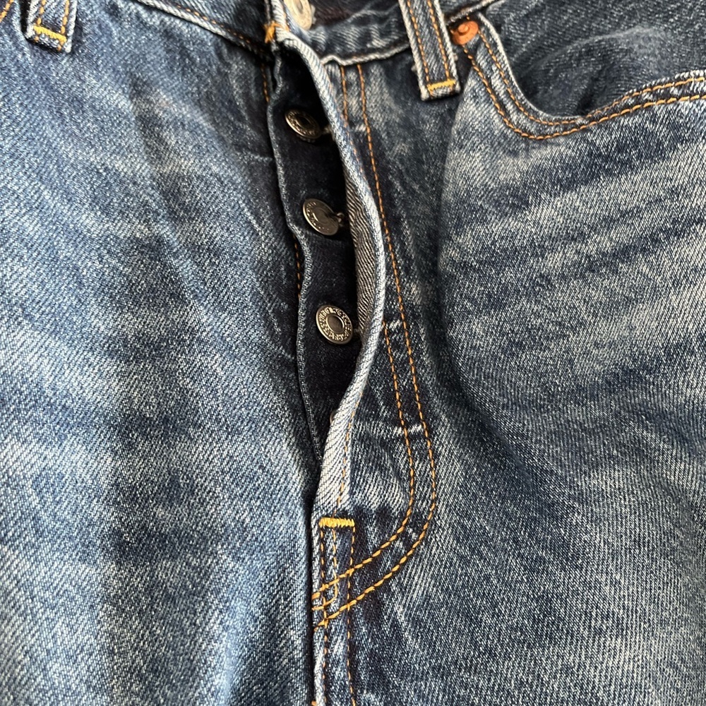 Levi's High Rise Straight Leg Jeans - Dark Blue Wash - Picture 14 of 16